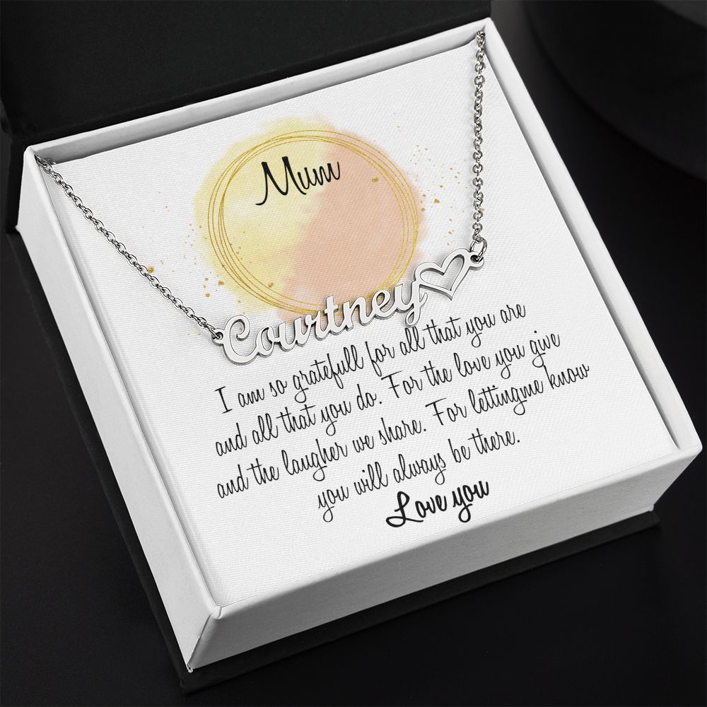 Gift For Mum Heart Name Necklace