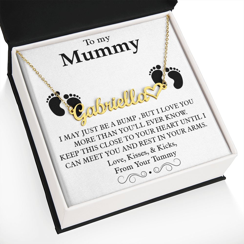 To My Mummy Heart Name Necklace
