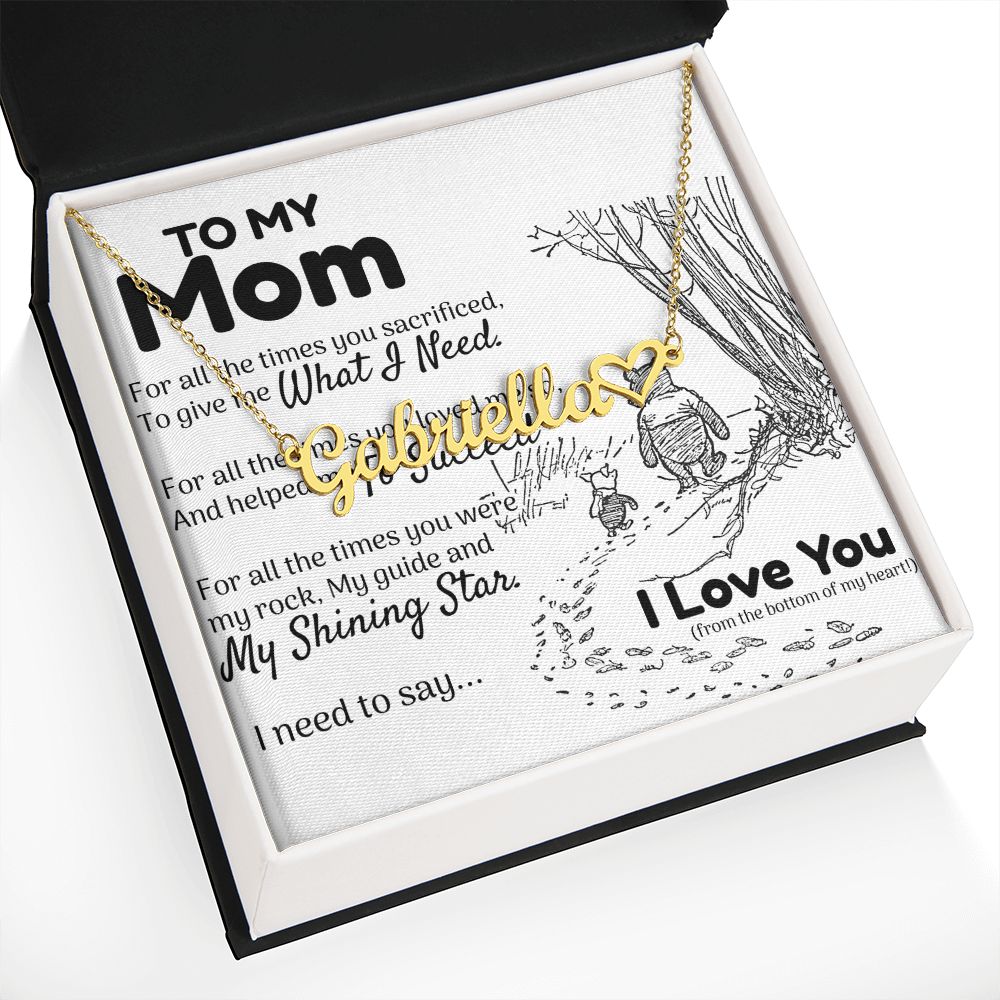 To My Mom Heart Name Necklace