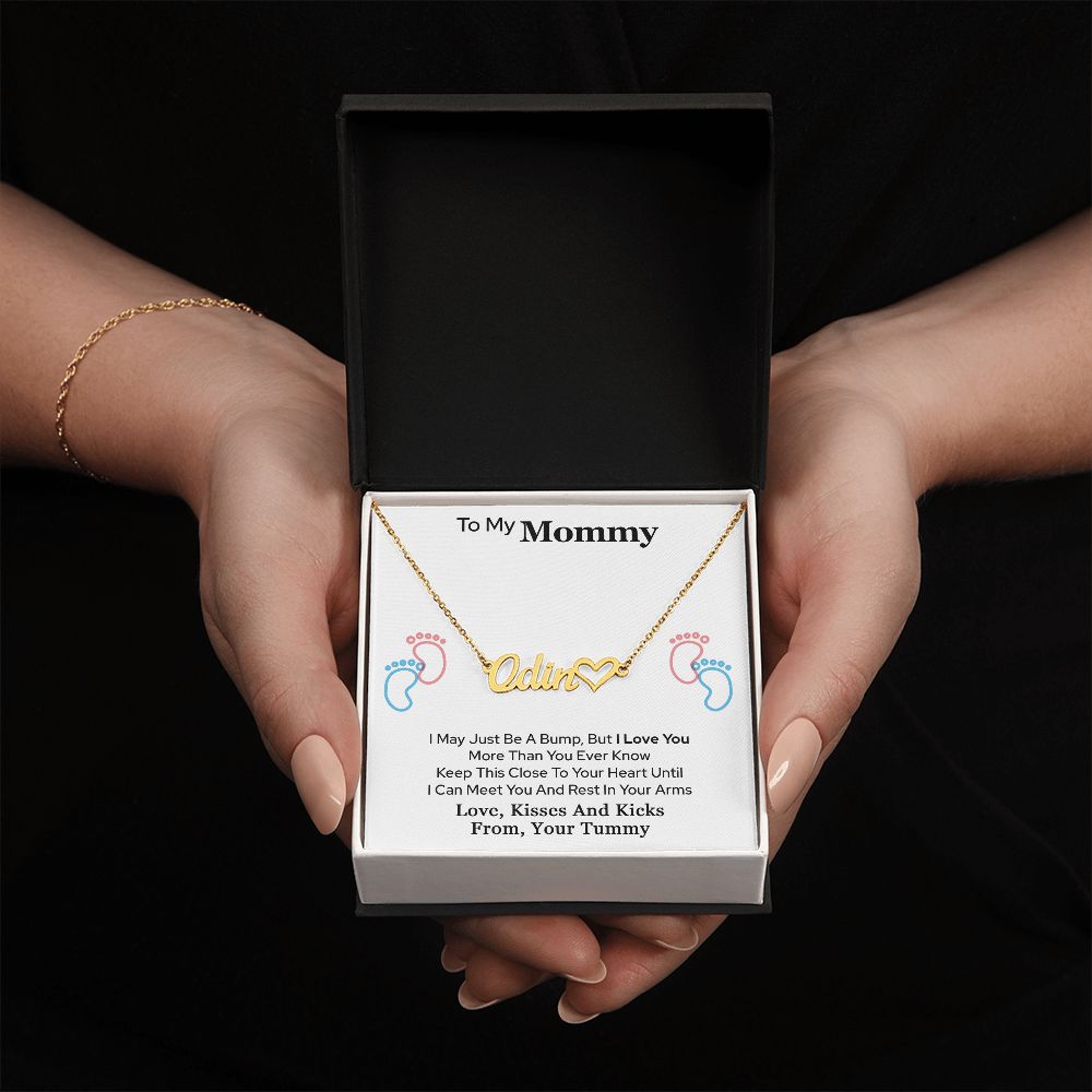 To My Mommy Heart Name Necklace