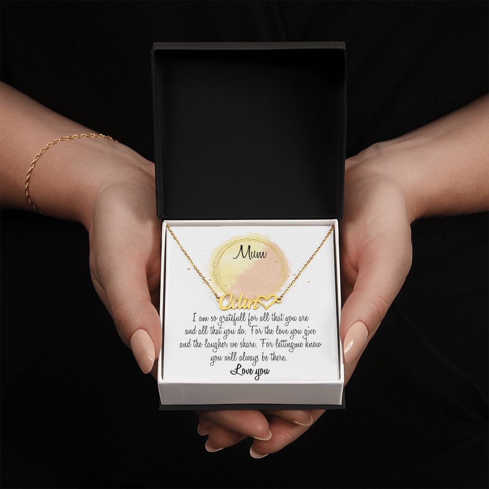 Gift For Mum Heart Name Necklace