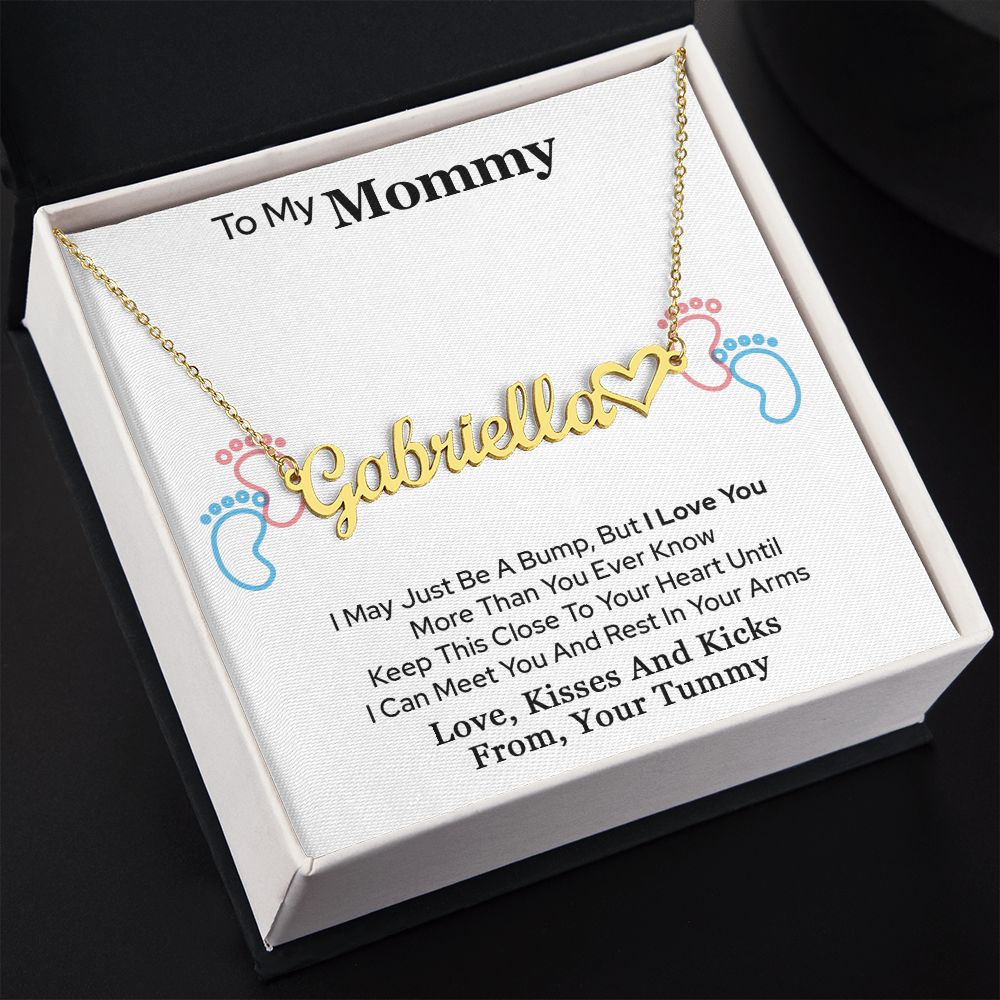 To My Mommy Heart Name Necklace