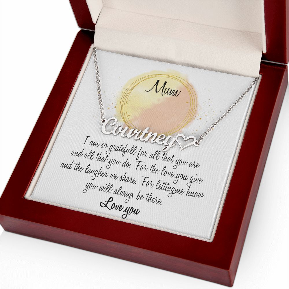 Gift For Mum Heart Name Necklace