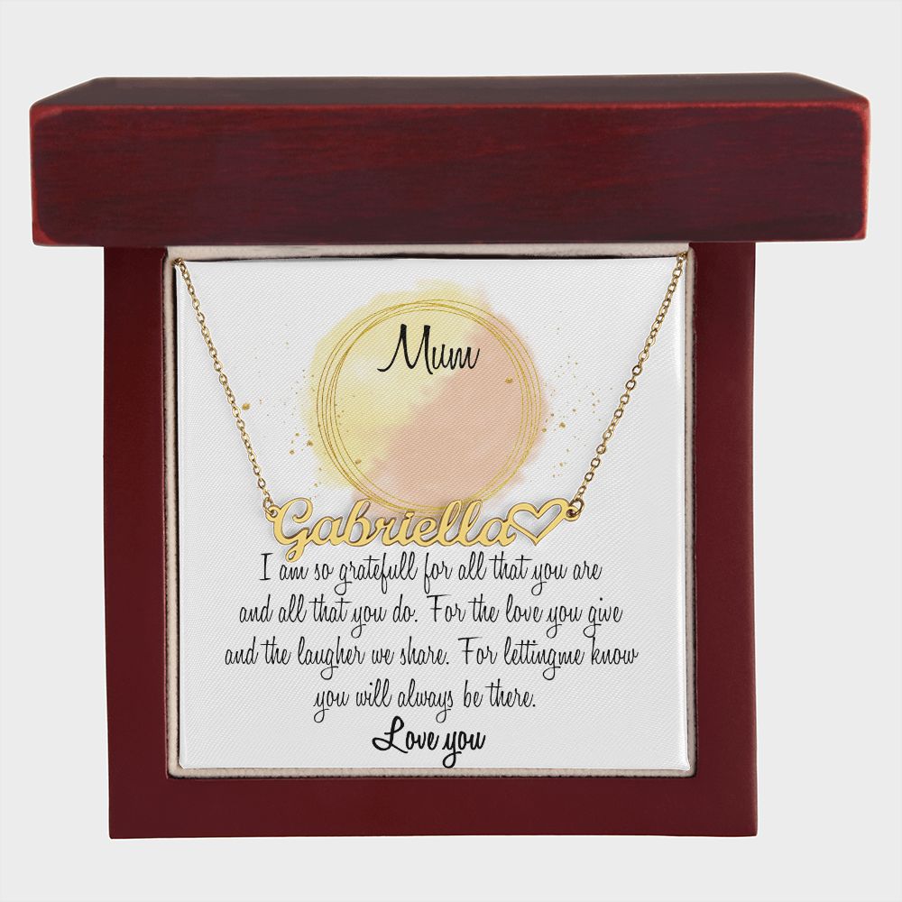 Gift For Mum Heart Name Necklace