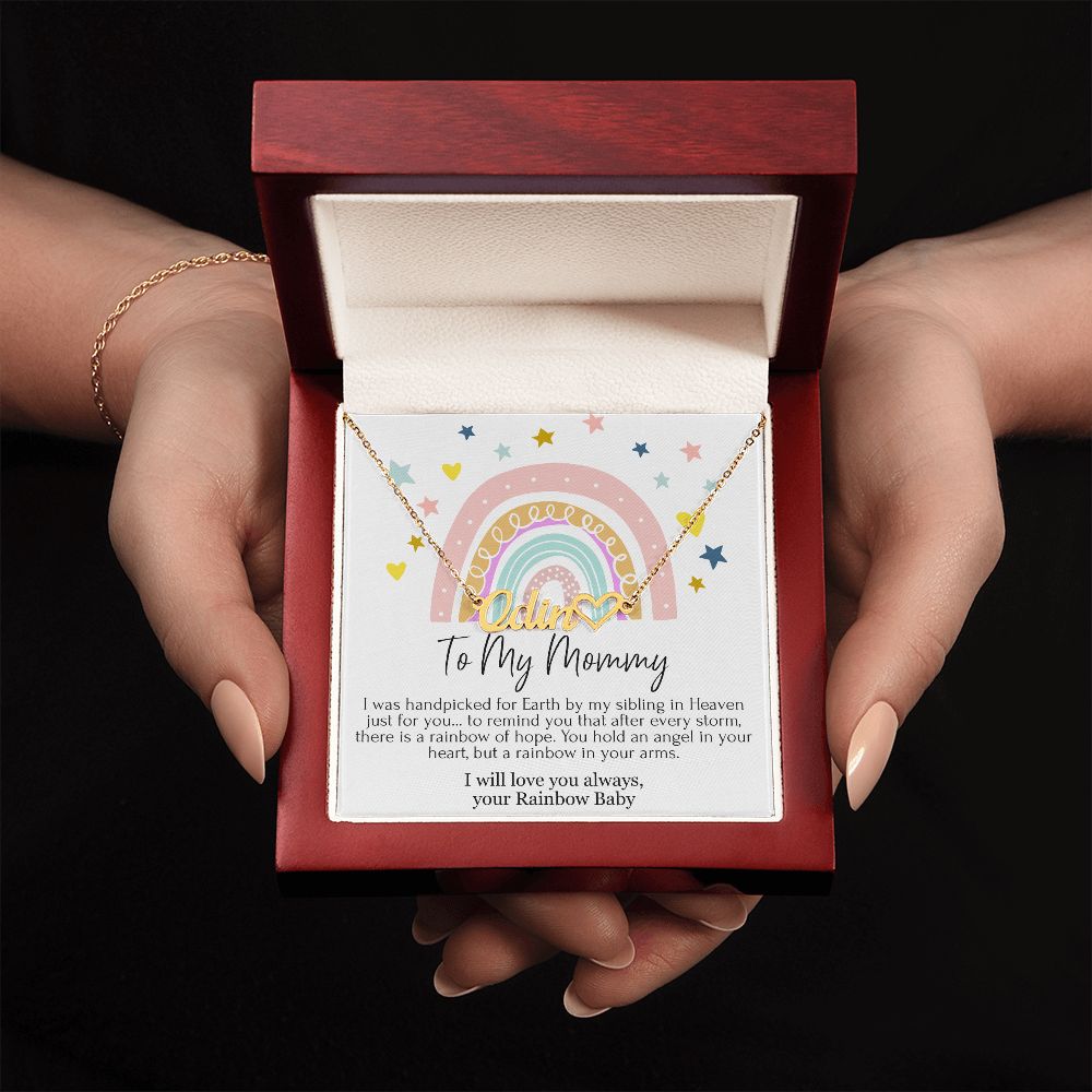 To My Mommy Heart Name Necklace