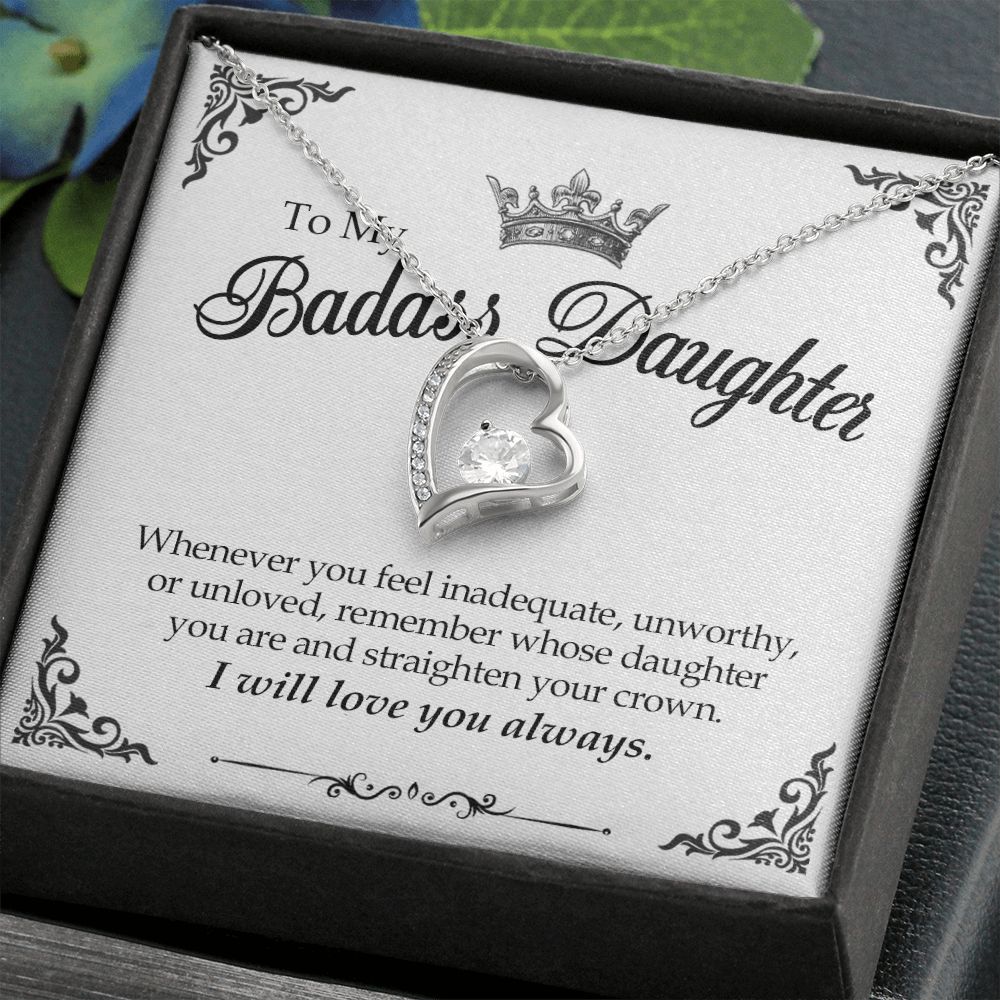 To My Badass Daughter Forever Love Necklace