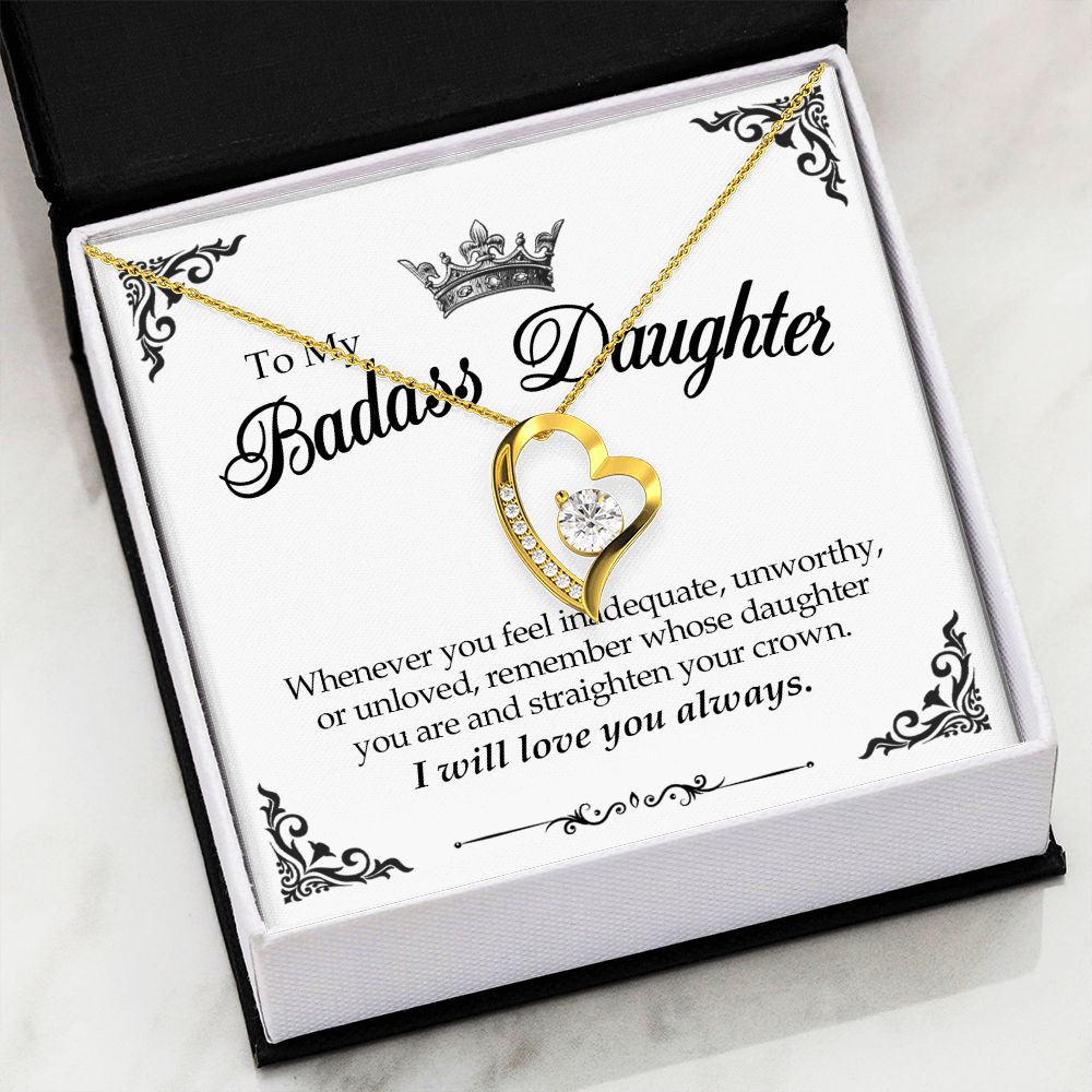 To My Badass Daughter Forever Love Necklace