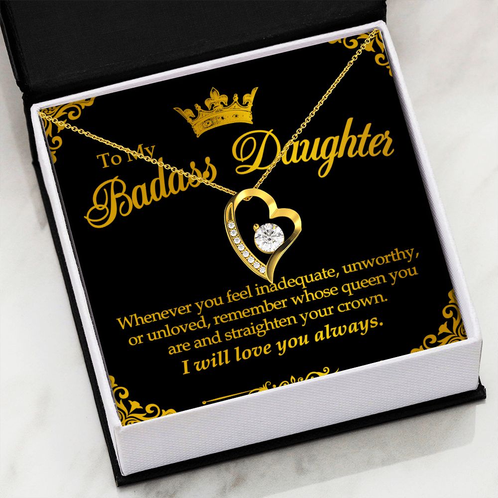 To My Badass Daughter Forever Love Necklace