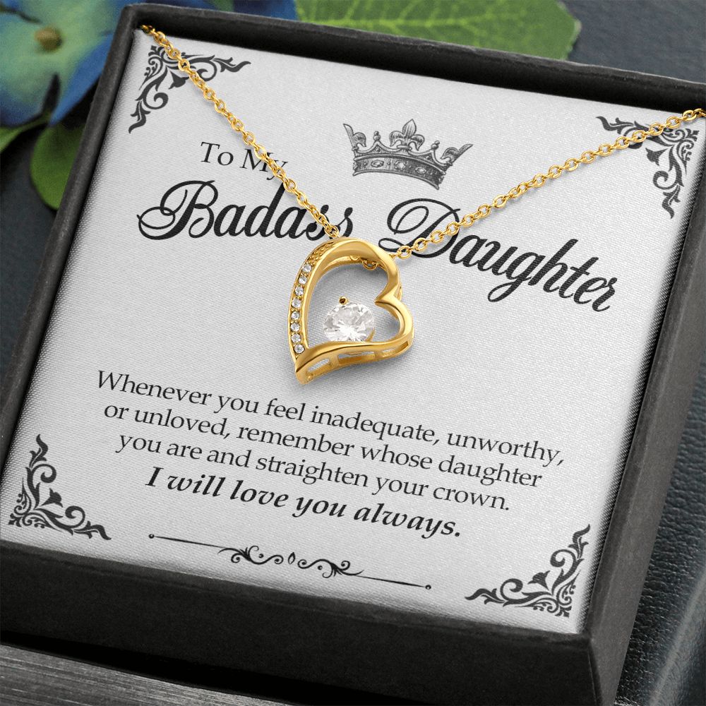 To My Badass Daughter Forever Love Necklace