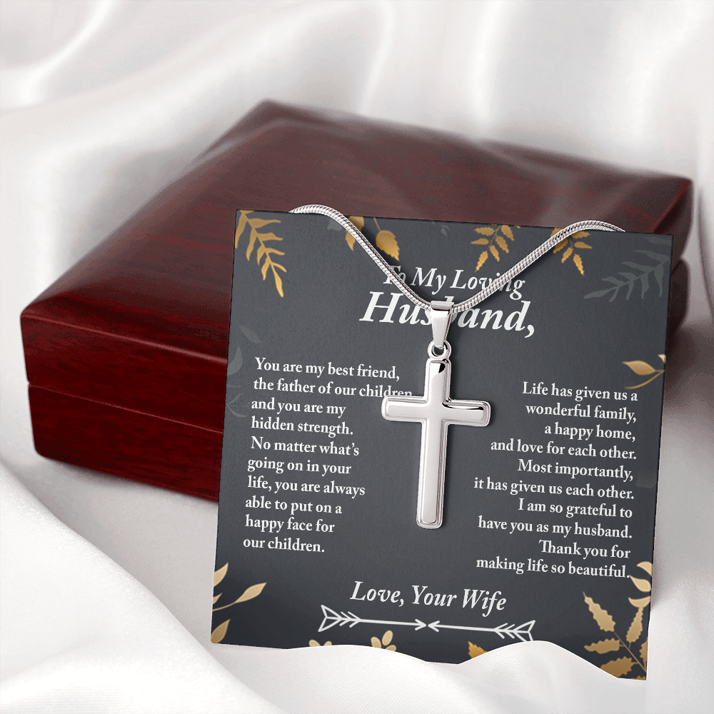 To My Husband Cross Necklace, Christmas Gift Ideas for Husband, Anniversary Gift for Him, Valentines Day Jewelry Gift