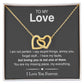 To My Love, You Are My Missing Piece Interlocking Hearts Necklace