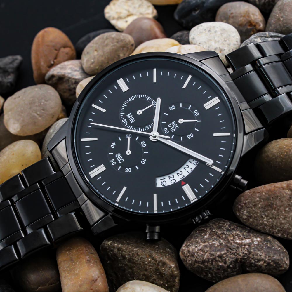 To My Man | My Missing Piece | Engraved Design Black Watch | Perfect Gift for Your Man