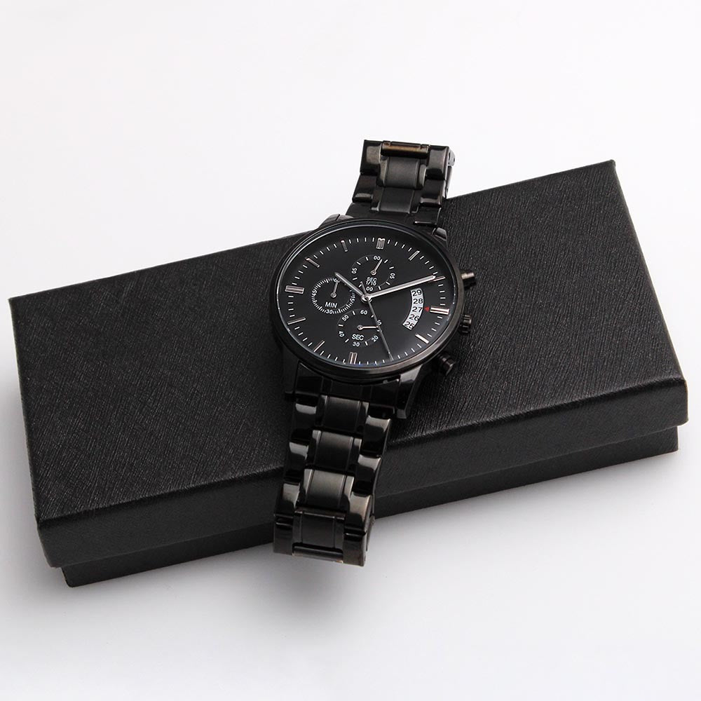 To My Man | My Missing Piece | Engraved Design Black Watch | Perfect Gift for Your Man