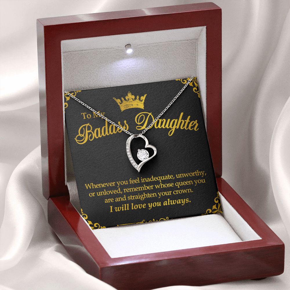 To My Badass Daughter Forever Love Necklace