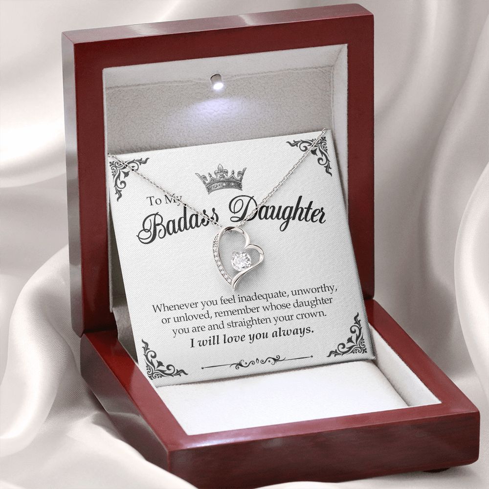 To My Badass Daughter Forever Love Necklace