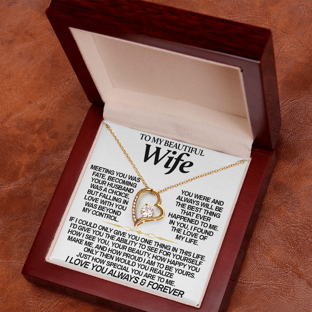 To My Beautiful Wife | Meeting You Was Fate | Forever Love Necklace