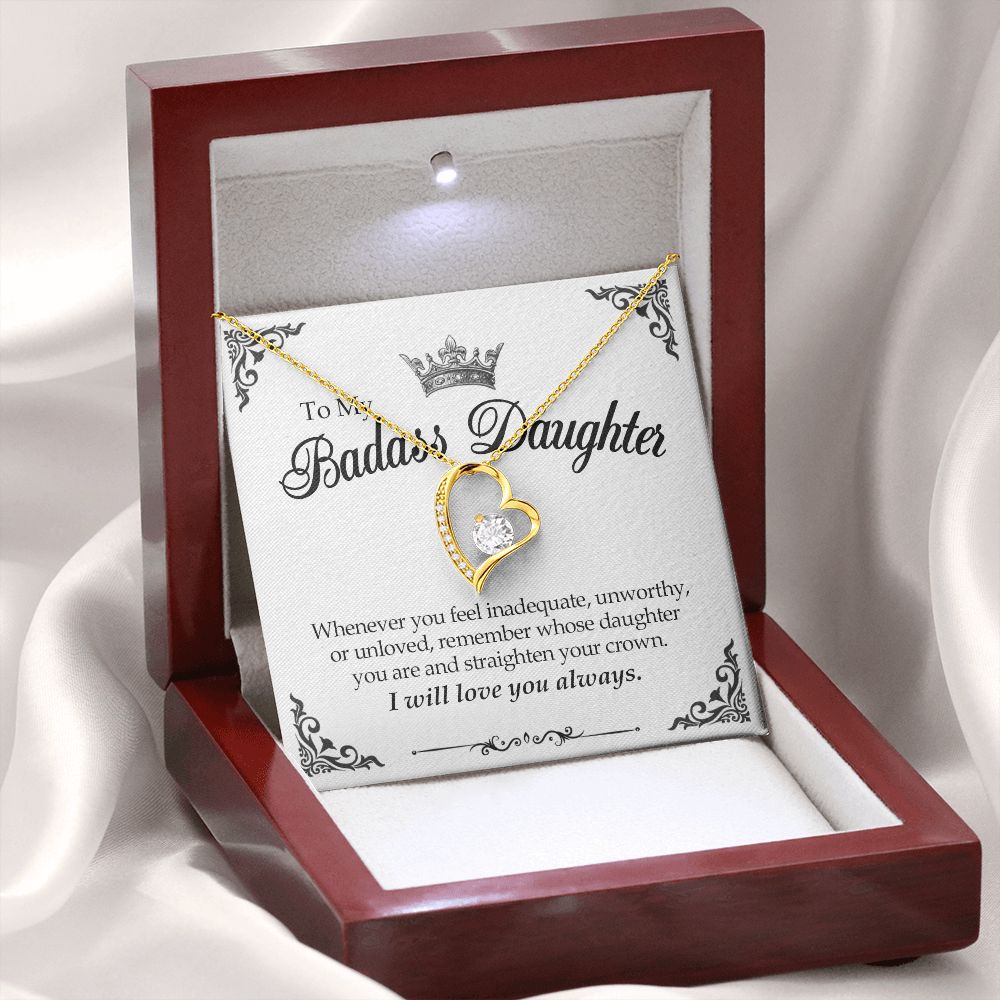 To My Badass Daughter Forever Love Necklace