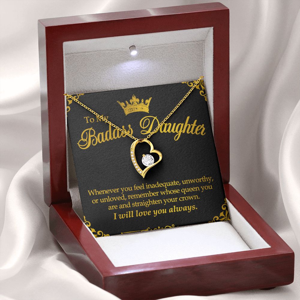 To My Badass Daughter Forever Love Necklace