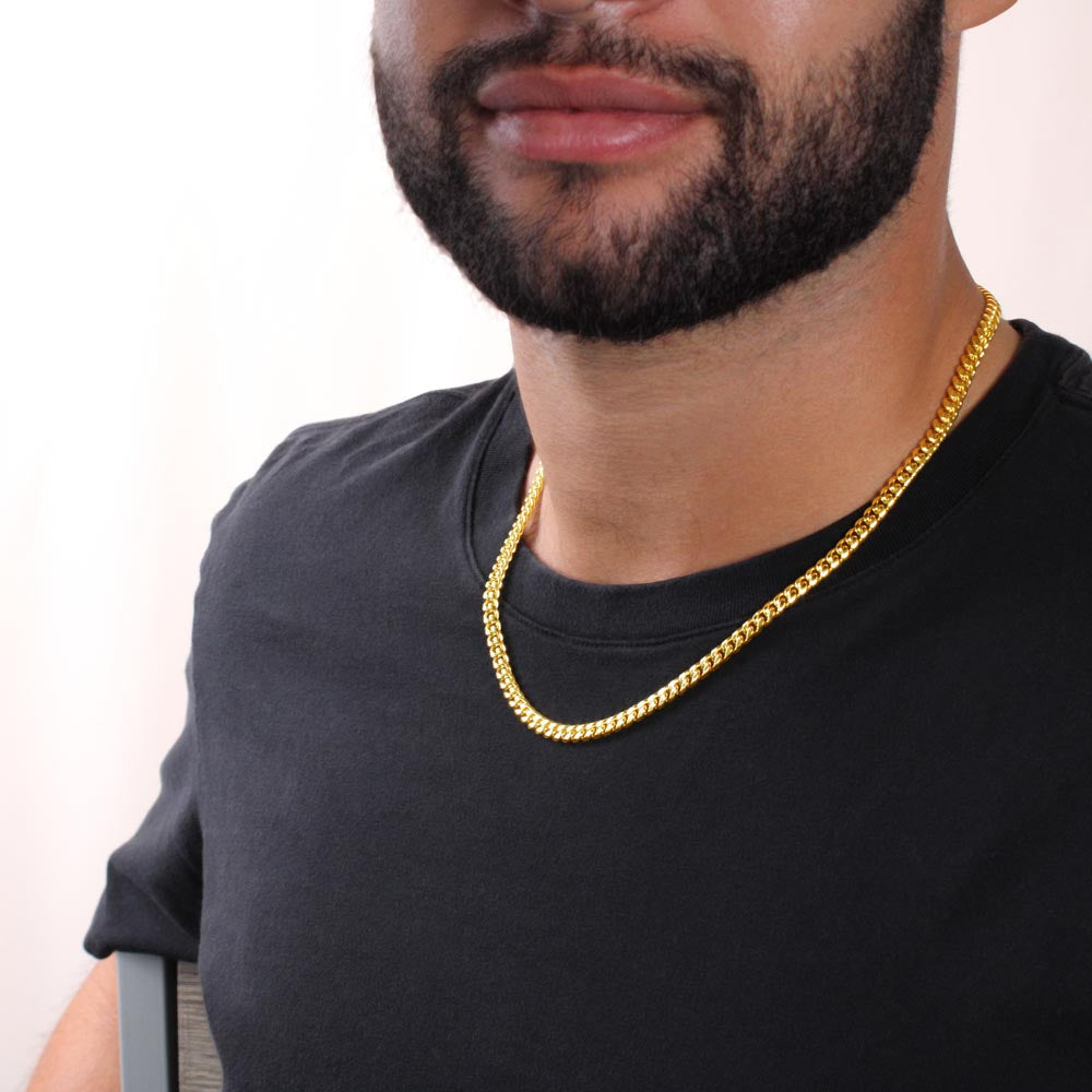 To My Boyfriend Cuban Link Chain, Gift for Boyfriend, Romantic Gift for Him, Christmas Birthday Valentines Day for Men