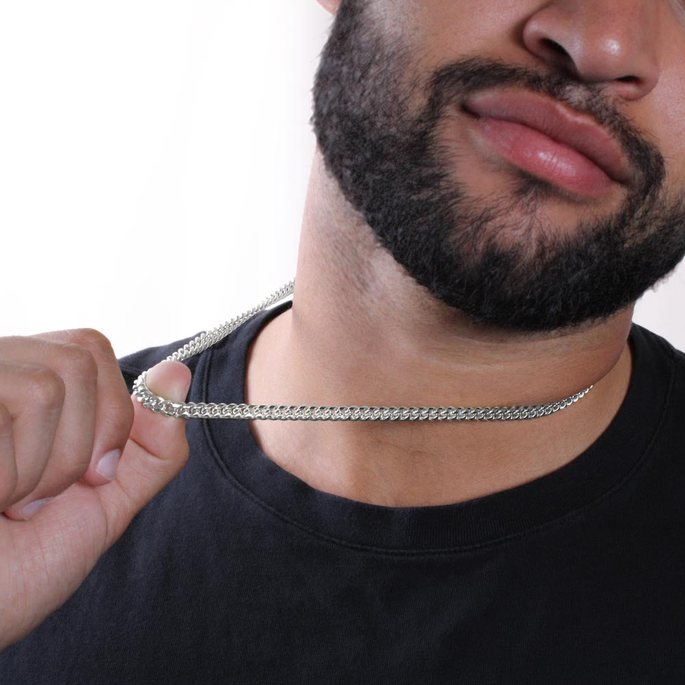 To My Boyfriend Cuban Link Chain, Gift for Boyfriend, Romantic Gift for Him, Christmas Birthday Valentines Day for Men