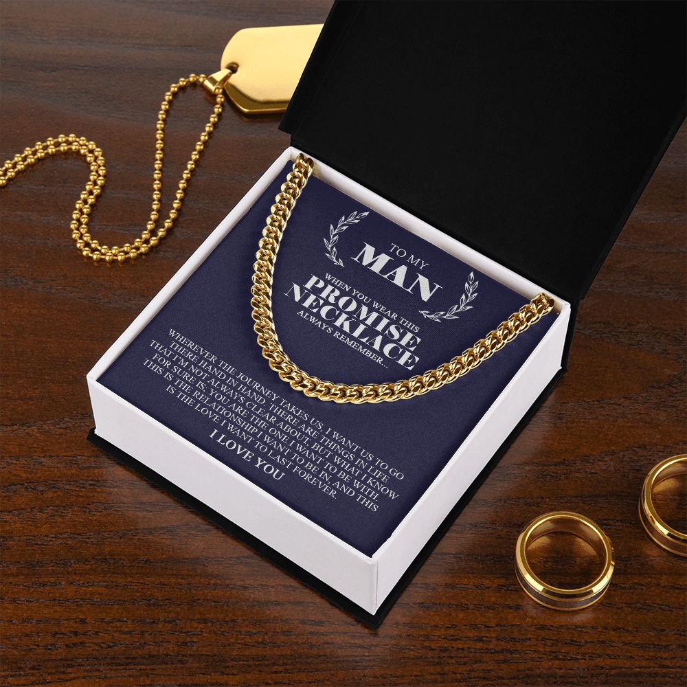To My Man | Promise Necklace Always Remember | Cuban Link Chain Necklace