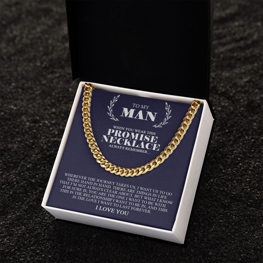 To My Man | Promise Necklace Always Remember | Cuban Link Chain Necklace
