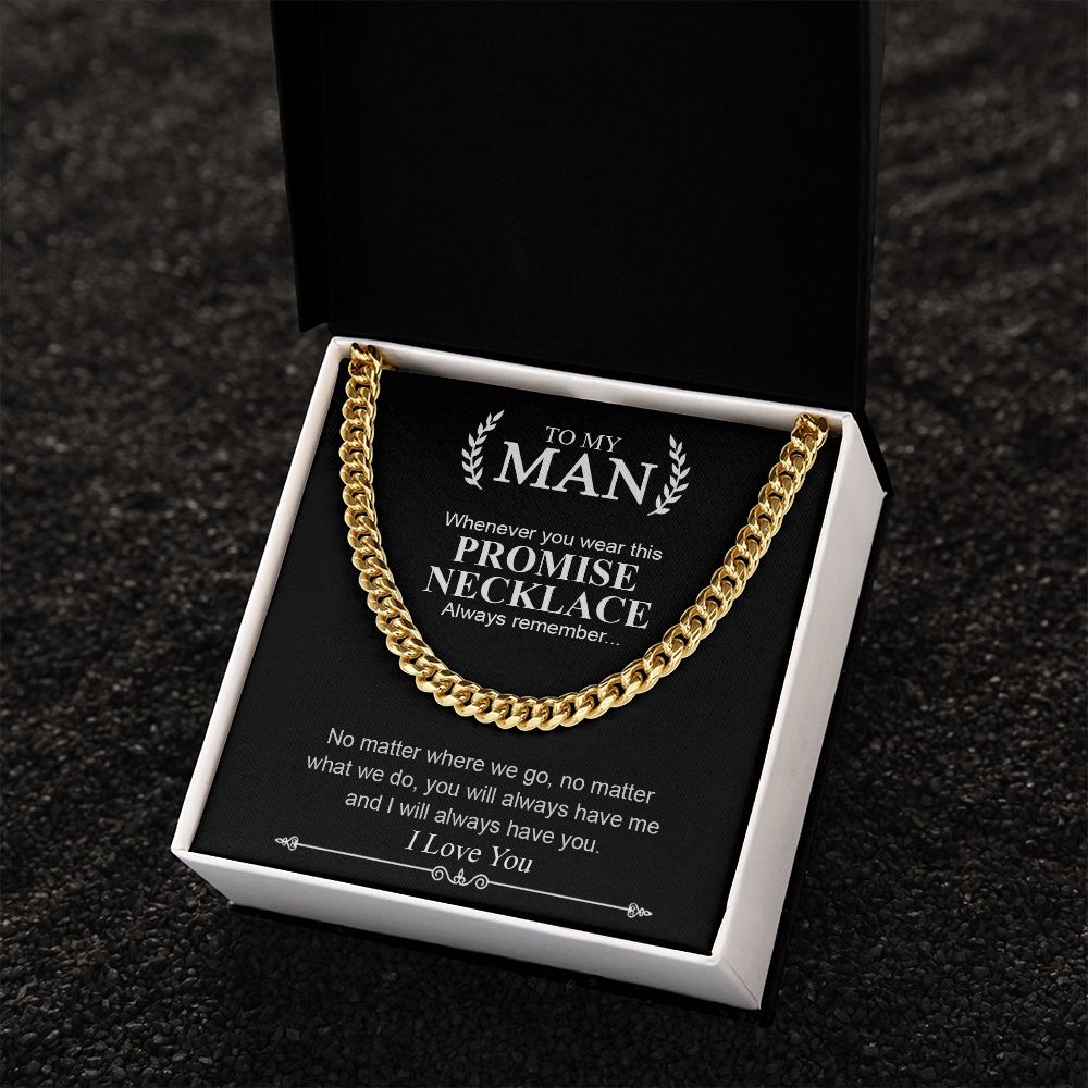 To My Man | Promise Necklace Always Remember | Cuban Link Chain Necklace