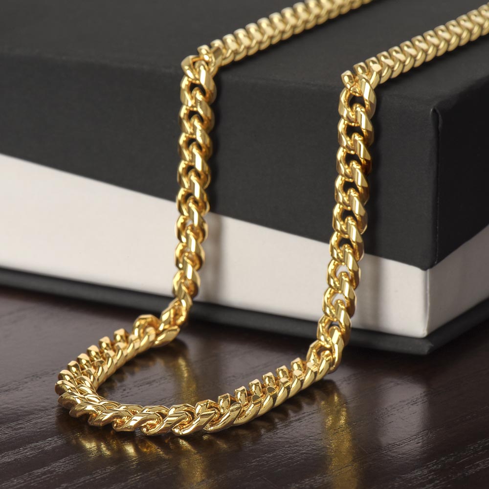 To My Man Cuban Link Chain Necklace, My Life My Love, Perfect Gift for Your Man