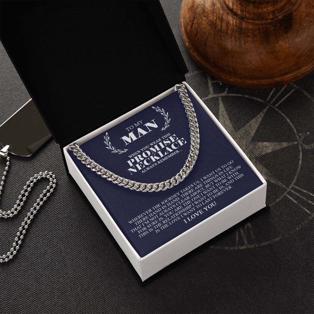 To My Man | Promise Necklace Always Remember | Cuban Link Chain Necklace