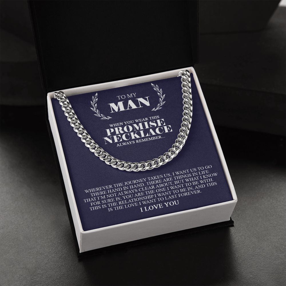 To My Man | Promise Necklace Always Remember | Cuban Link Chain Necklace