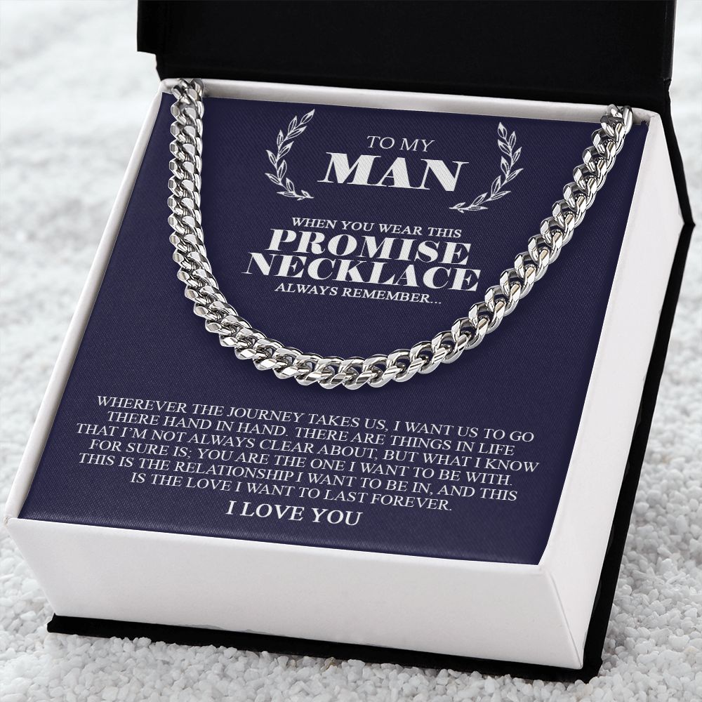 To My Man | Promise Necklace Always Remember | Cuban Link Chain Necklace