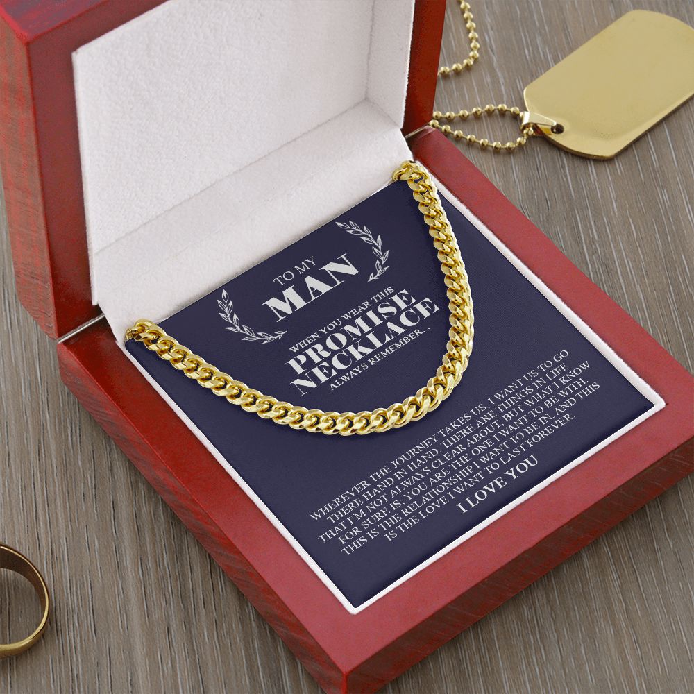 To My Man | Promise Necklace Always Remember | Cuban Link Chain Necklace