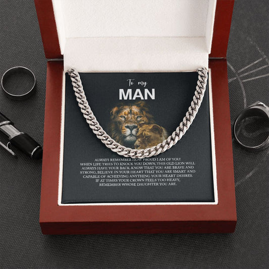 To My Man Cuban Link Chain