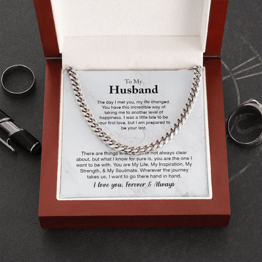 To My Husband Cuban Link Chain