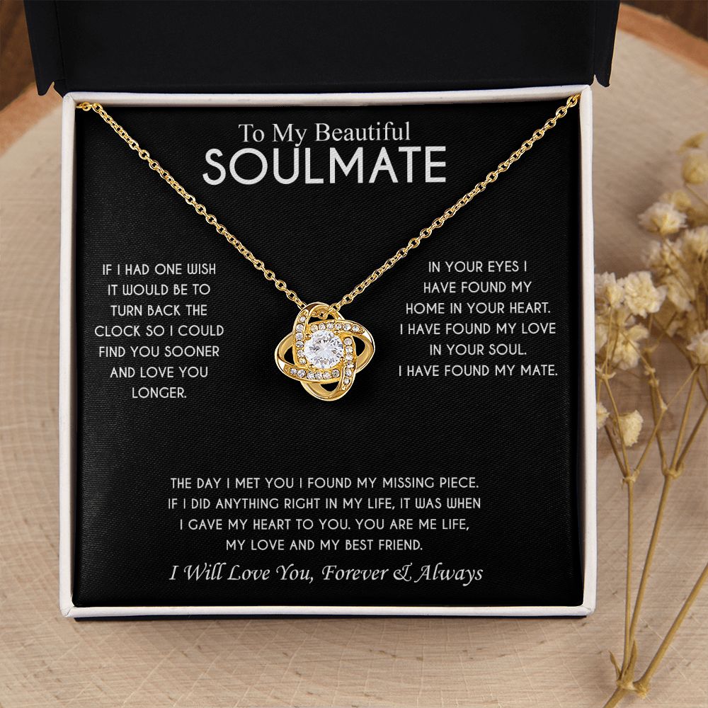 To My Beautiful Soulmate Love Knot Necklace