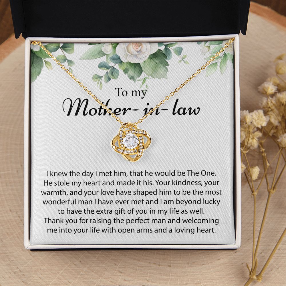 To My Mother In Law Love Knot Necklace