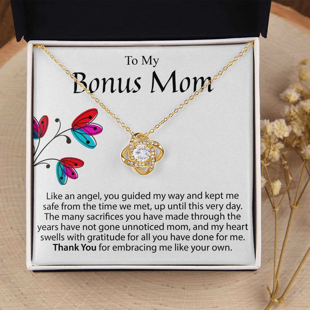 To My Bonus Mom Love Knot Necklace
