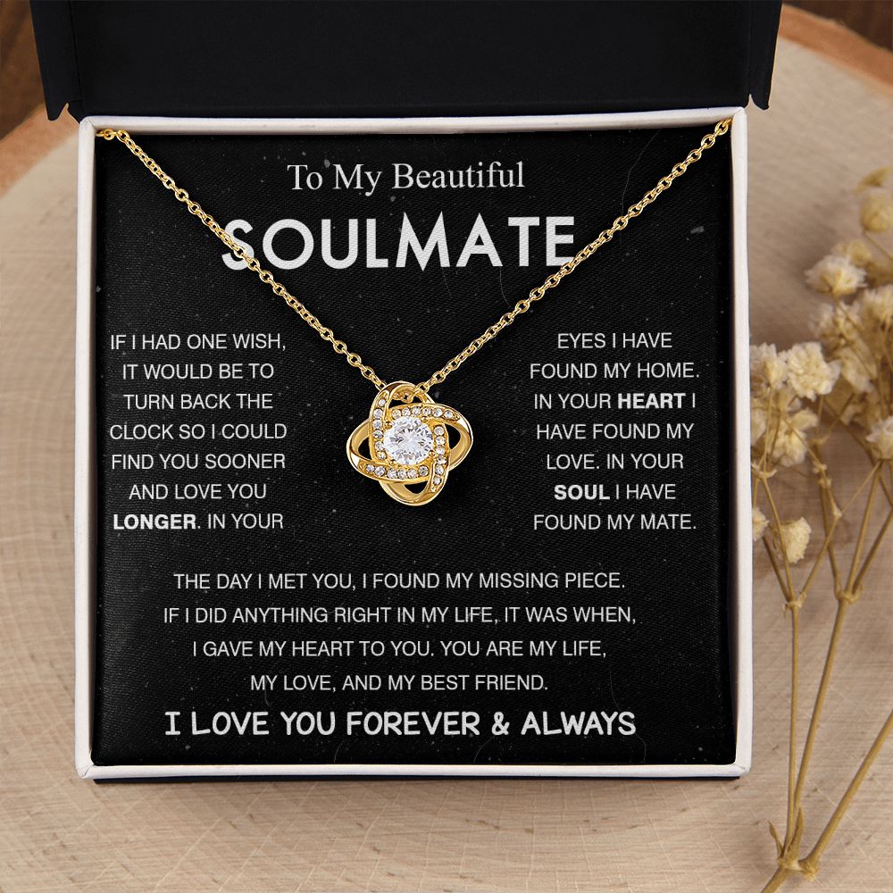 To My Beautiful Soulmate Love Knot Necklace