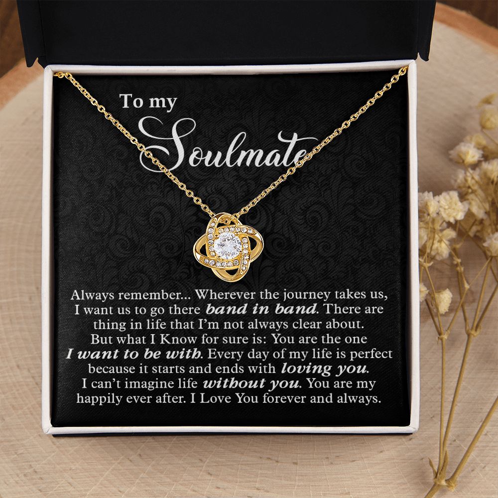 To My Soulmate Love Knot Necklace