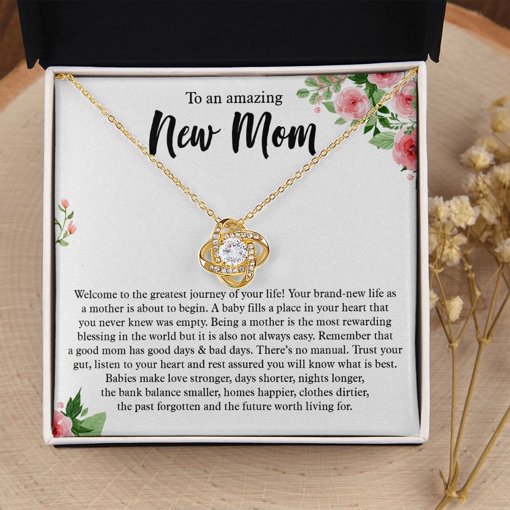 Gift for New Mom Love Knot Necklace
