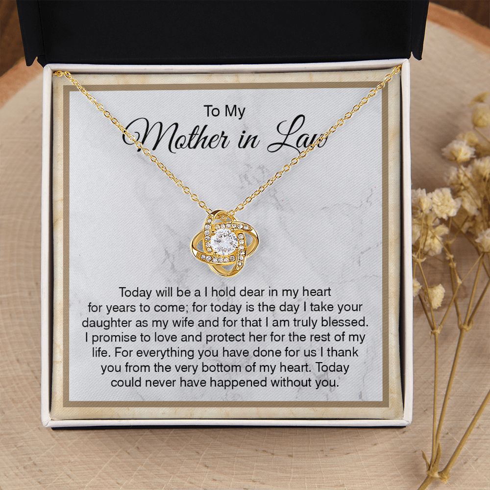 To My Mother In Law Love Knot Necklace