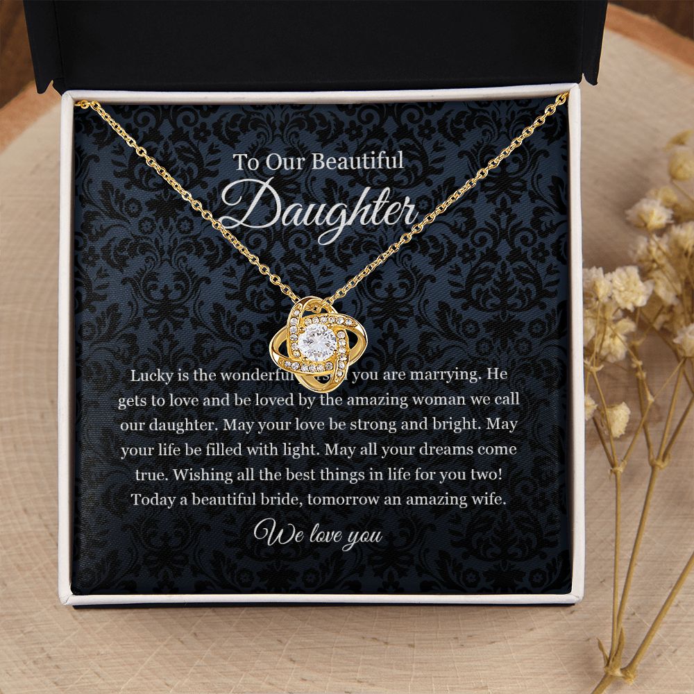 To Our Daughter Love Knot Necklace