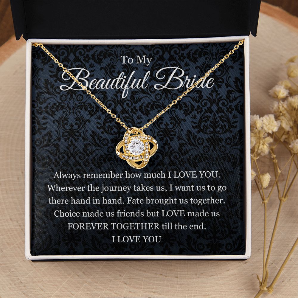 To My Bride Gift From Groom Love Knot Necklace