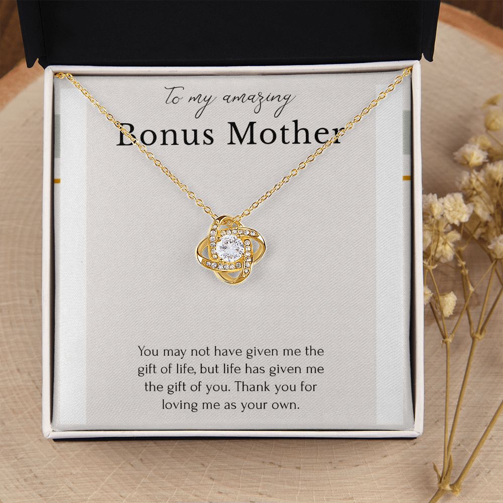 To My Amaging Bonus Mom Love Knot Necklace