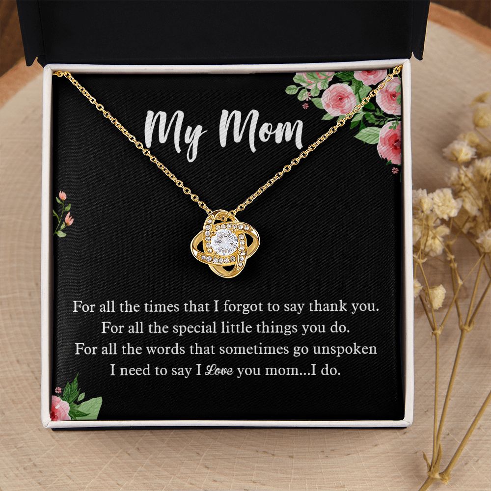 Mom Gift from Daughter Love Knot Necklace