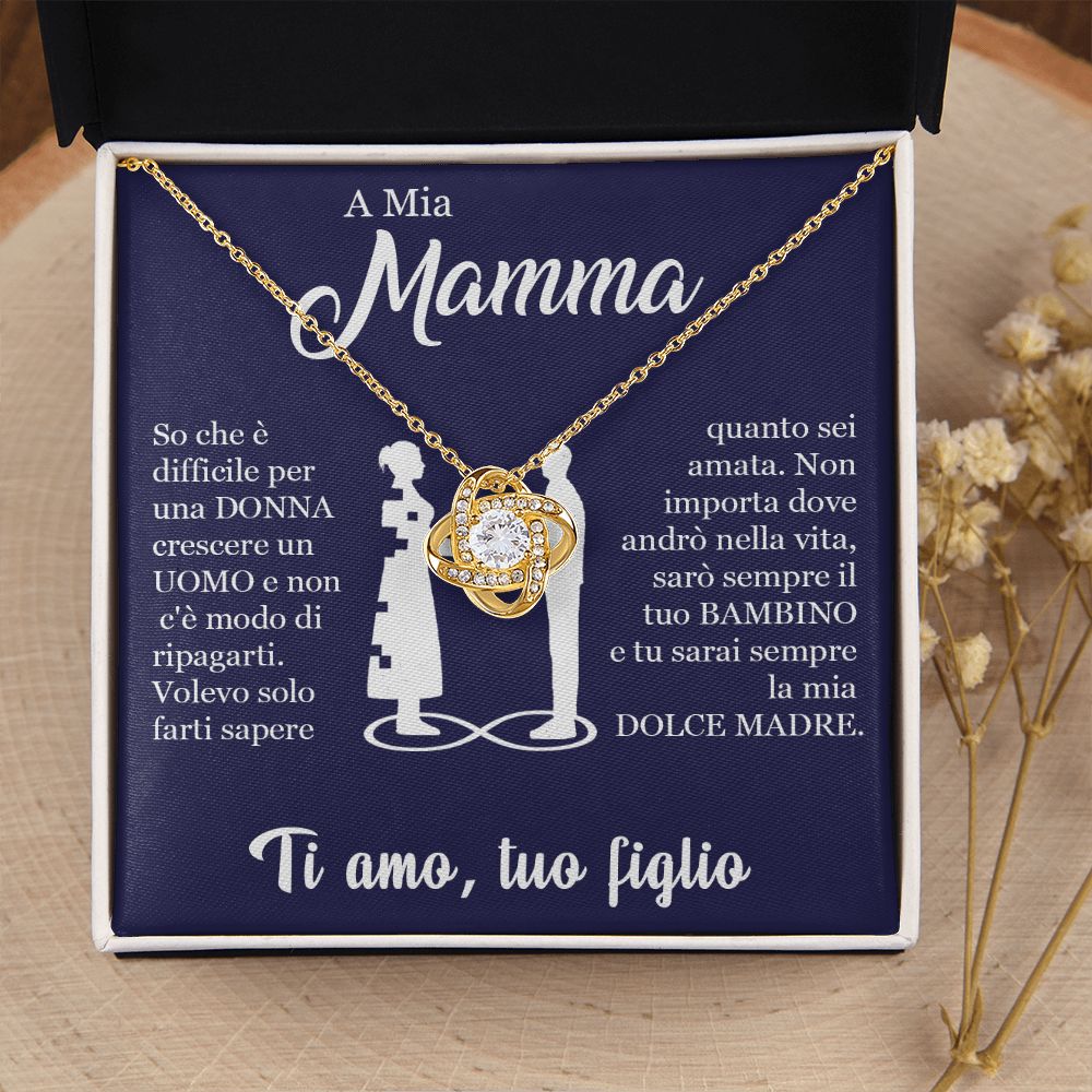 Alla Mia Mamma Love Knot Collana