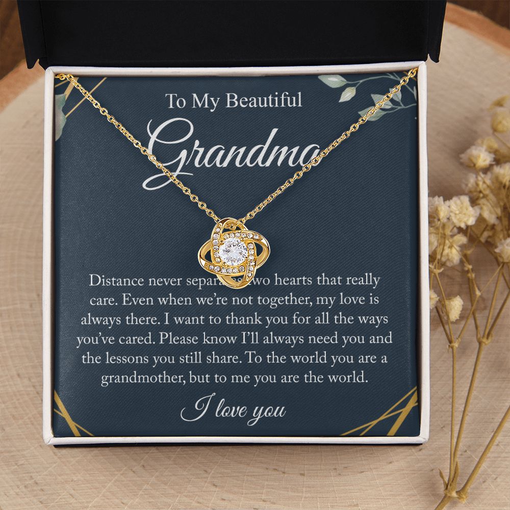 Gift For Grandma Love Knot Necklace