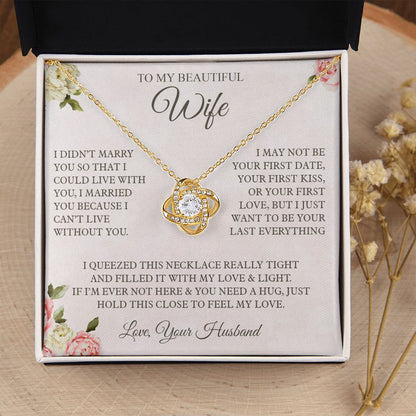 To My Beautiful Wife Love Knot Necklace