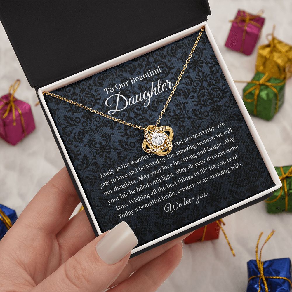 To Our Daughter Love Knot Necklace