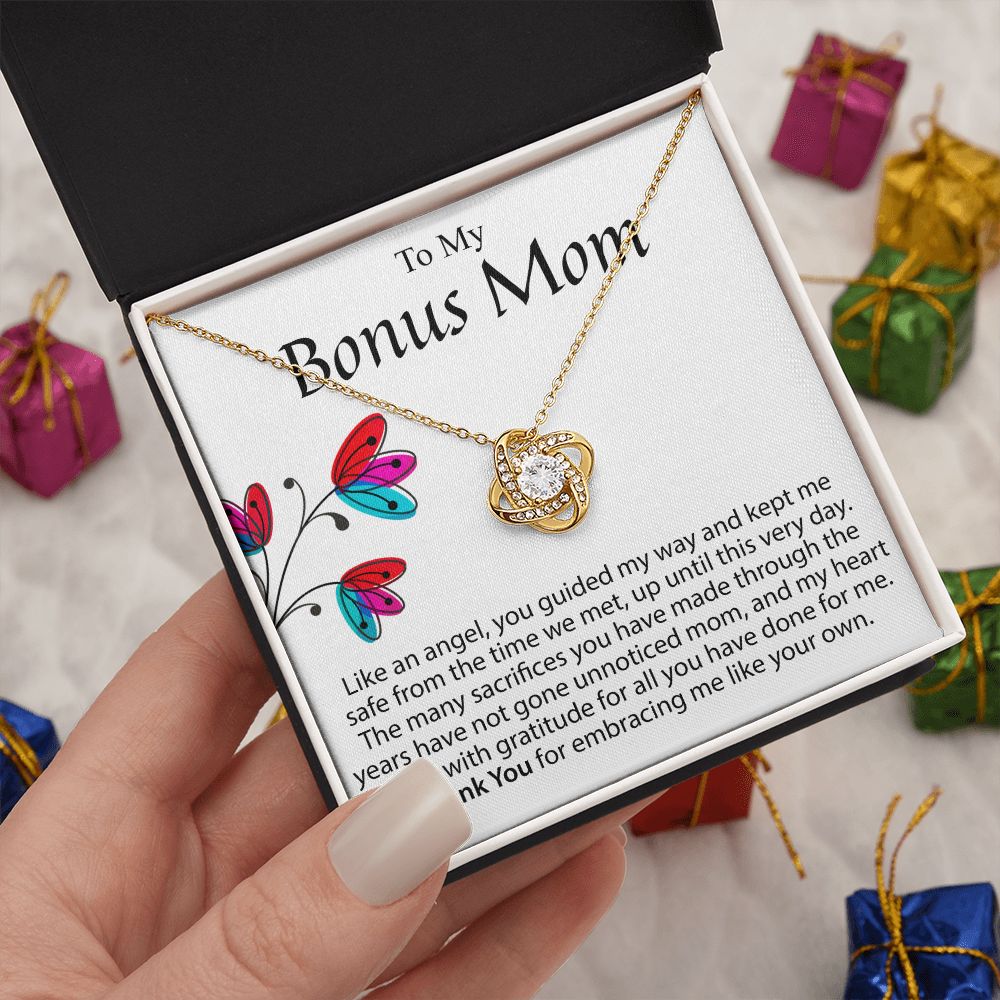 To My Bonus Mom Love Knot Necklace